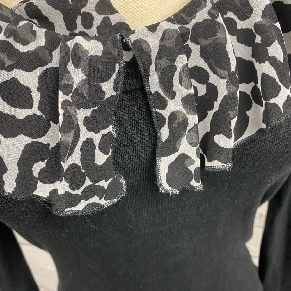 WHBM Black Ruffle Sweater - Picture 4 of 8